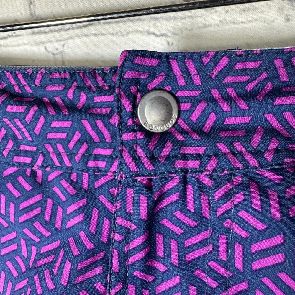 Bonobos Riviera Swim Trunks Mens 33‎ Purple Navy Geometric 9 Inch Board Shorts